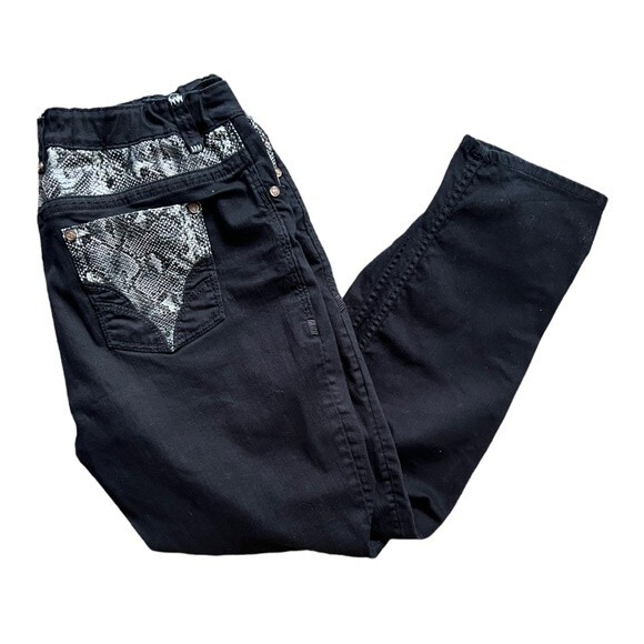 COOGI Faux Snake Skin Black Jeans Elastic Stretchy Pants Women's sz 20 Plus Size - Picture 3 of 12